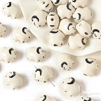 Handmade Porcelain Beads, Animals, Sheep, 18x13mm