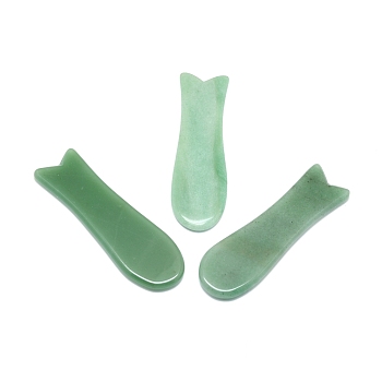 Natural Green Aventurine Gua Sha Boards, Scraping Massage Tools, Gua Sha Facial Tools, 110x33~34x5.5~7mm
