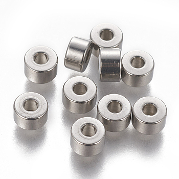 304 Stainless Steel Spacer Beads, Column, Stainless Steel Color, 6x4mm, Hole: 2.5mm