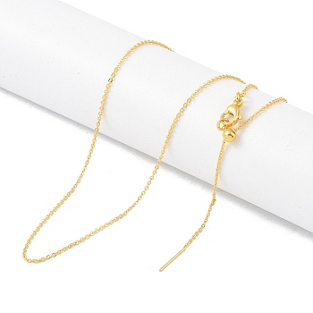 Brass Chain Necklaces, Cable Chains, Real 18K Gold Plated, 17.72 inch(450mm)