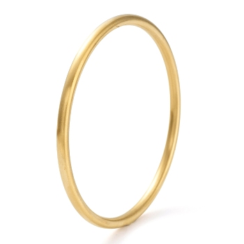 Ion Plating(IP) 304 Stainless Steel Plain Bangles, Real 18K Gold Plated, Inner Diameter: 2-1/2 inch(6.25cm), Wide: 5mm