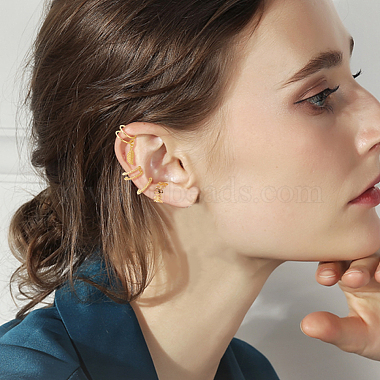 20Pcs 20 Style Multi Line & Leaf & Criss Cross Alloy & Iron Cuff Earrings for Women(EJEW-AN0003-53)-4