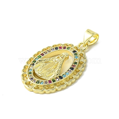 Real 18K Gold Plated Brass Micro Pave Random Color Cubic Zirconia Pendants(KK-H472-37B-01G)-2