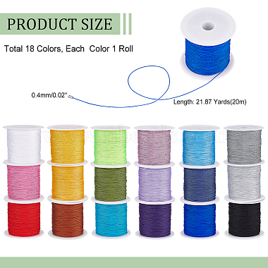 Elite 18Rolls 18 Colors Cotton Thread(OCOR-PH0002-07B)-2