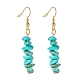 Synthetic Turquoise Chip Beaded Dangle Earrings(EJEW-JE04788-07)-1