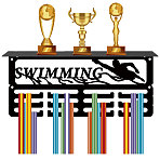 Rectangle Iron Medal Hanger Holder, with Screws & Anchor Plug & Nut & Shim Ring, Swimming, Sports, 100x290mm & 130x290x15mm(ODIS-WH0067-004)