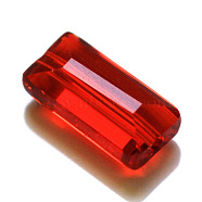 Imitation Austrian Crystal Beads, Grade AAA, Faceted, Rectangle, Red, 8x14x5.5mm, Hole: 0.9~1mm(SWAR-F081-8x14mm-06)