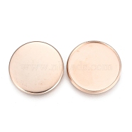 304 Stainless Steel Plain Edge Bezel Cups, Cabochon Settings, Flat Round, Rose Gold, Tray: 18mm, 19.5x1.5mm(STAS-E460-10RG-18MM)