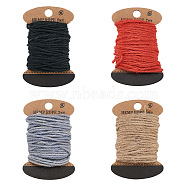 Cheriswelry 4 Boards 4 Colors Jute Cord, Jute String, Jute Twine, 3 Ply, for Jewelry Making, Mixed Color, 2mm, 1board/color(OCOR-CW0001-05)