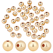 Elite Rack Plating Brass Beads, Cadmium Free & Lead Free, Round, Golden, 7.8x7mm, Hole: 2mm, 60pcs/box(KK-PH0009-20)