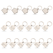 17Pcs 3 Style Zinc Alloy Keychain, with Iron Key Ring, House, Platinum, 66~73mm, 5~6pcs/style(KEYC-CA0001-22)