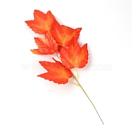 Plastic Artificial Leaf, Maple Leaf, Orange Red, 455x235x3mm(CF-TAC0001-02)