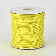 Eco-Friendly Korean Waxed Polyester Cord, Yellow, 1mm, about 169.51~174.98 Yards(155~160m)/Roll(YC-P002-1mm-1185)