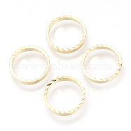 Brass Linking Rings, Nickel Free, Real 18K Gold Plated, Ring, Golden, 15x2mm(KK-Q735-42G)