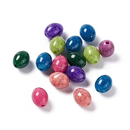 Crackle Opaque Acrylic Beads, Imitation Turquoise, Oval, Mixed Color, 13x10.5mm, Hole: 2mm, about 602pcs/500g(OACR-C006-06)