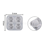 DIY Cat Paw Prints Fondant Silicone Molds, Resin Casting Molds, for Chocolate, Candy, UV Resin & Epoxy Resin Craft Making, White, 50x54x10mm(DIY-TAC0015-32A)