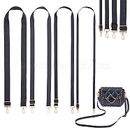 WADORN 4Pcs 4 Style Canvas Adjustable Bag Straps, with Alloy Swivel Clasps, Black, 63~123.5x1.3~3.2x0.1cm, 1pc/style(FIND-WR0009-22)