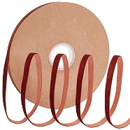 1 Roll Flocking Ribbon, Single Side, for Gift Packing, Party Decoration, Coconut Brown, 10x1mm, 20yard/roll(SRIB-GF0001-05A)