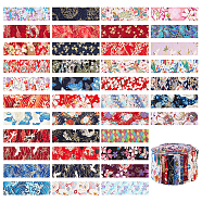 Ethnic Style Cotton Ornament Accessories, Japanese Style Cloth Strips, for Patchwork, Costume, Hat, Bag, Rectangle, Mixed Patterns, 505x66x0.2mm, 40 style, 1 pc/style, 40pcs/set(DIY-WH0410-05)