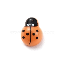 Plastic Cabochons, Ladybug, Dark Orange, 13x9.5x5.8mm(FIND-TAC0013-06A-05)