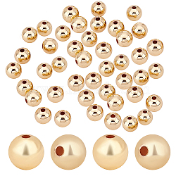 Elite Rack Plating Brass Beads, Cadmium Free & Lead Free, Round, Golden, 7.8x7mm, Hole: 2mm, 60pcs/box(KK-PH0009-20)