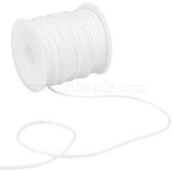 1 Roll Nylon Thread, Rattail Satin Cord, Round, White, 1.5mm, about 49.21 yards(45m)/roll(NWIR-SC0001-12)