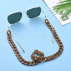 Eyeglasses Chains, Neck Strap for Eyeglasses, with Acrylic Curb Chains, 304 Stainless Steel Jump Rings and Rubber Loop Ends, Dark Goldenrod, 27.56 inch(70cm)(AJEW-AL0009-03)