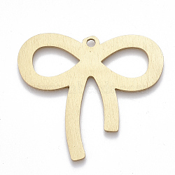 Aluminium Big Pendants, Laser Cut Big Pendants, Bowknot, Golden, 44.5x50x1mm, Hole: 3mm(ALUM-T001-100G)