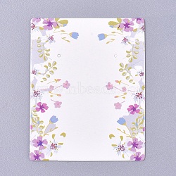 Floral Pattern Paper Jewelry Display Cards, for Hanging Necklaces/Earring, Colorful, 63.5x51x0.3mm, Hole: 1.4mm(CDIS-E009-06A)