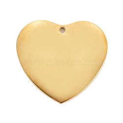 304 Stainless Steel Pendants, Manual Polishing, Stamping Blank Tag, Laser Cut, Heart, Golden, 19.2x20x0.8mm, Hole: 1.2mm(STAS-L238-099B-G)