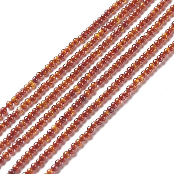 Cubic Zirconia Bead Strands, Round, Saddle Brown, 2~2.5mm, Hole: 0.6mm, about 193pcs/strand, 14.57~15.08 inch (37~38.3cm)