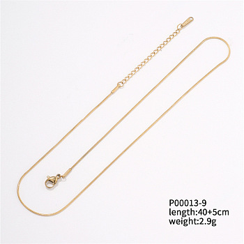 Unisex Stainless Steel Snake Chains Necklaces, Golden, 15.75 inch(40cm)