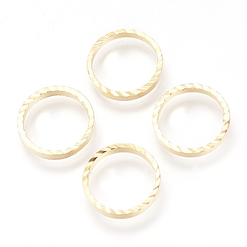 Brass Linking Rings, Nickel Free, Real 18K Gold Plated, Ring, Golden, 15x2mm