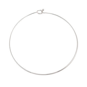 Rack Plating Brass Choker Necklaces, Lead Free & Cadmium Free, Long-Lasting Plated, Platinum, Inner Diameter: 5.71 inch(14.5cm)