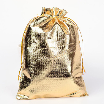 Organza Bags, Rectangle, Gold, 18x13cm