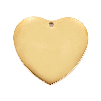 304 Stainless Steel Pendants, Manual Polishing, Stamping Blank Tag, Laser Cut, Heart, Golden, 19.2x20x0.8mm, Hole: 1.2mm