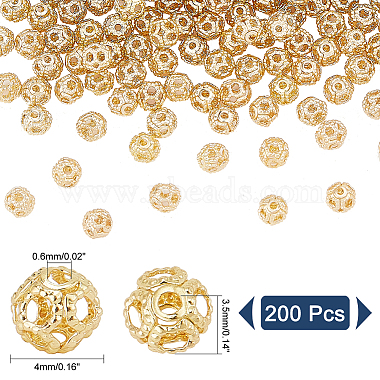 Elite 200Pcs Hollow Brass Spacer Beads(KK-PH0005-83)-2