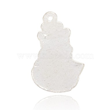 Silver Color Plated Alloy Enamel Christmas Snowman Pendants(ENAM-J171-04S)-2