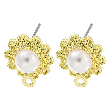 Golden Flower Acrylic Stud Earring Findings