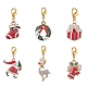 Christmas Theme Alloy Rhinestone & Enamel Pendant Decorations(HJEW-JM00980)-1