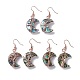 Natural Paua Shell Crescent Moon Dangle Earrings(EJEW-G307-01RG)-1