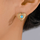 Vintage European Court Heart-shaped Zircon Stud Earrings Party Banquet Accessories.(ND2762-3)-1