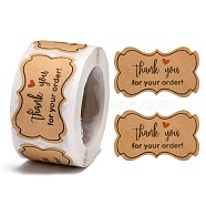 Thank You Stickers, Self-Adhesive Kraft Paper Gift Tag Stickers, Adhesive Labels, for Presents, Packaging Bags, with Word Thank You for your order, Purple, Sticker: 30x49mm, 250pcs/roll.(DIY-G013-F01)