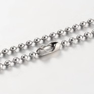 Stainless Steel Ball Chains Necklace, Stainless Steel Color, 17.7 inch, 2mm(NJEW-JN01427-01)
