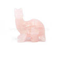 Natural Rose Quartz Carved Healing Dinosaur Figurines, Reiki Energy Stone Display Decorations, 50x30mm(PW-WG86556-02)