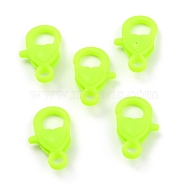 Plastic Lobster Claw Clasps, Heart, Green Yellow, 22.5x13x6.5mm, Hole: 3mm(PALLOY-F017-01H)