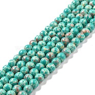 Synthetic Imperial Jasper Beads Strands, Dyed, Round, Light Sea Green, 6mm, Hole: 1.2mm, about 65pcs/strand, 14.76 inch~14.96 inch(37.5cm~38cm)(G-E568-01A-02)