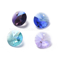 Glass Rhinestone Charms, Faceted, Cone, Mixed Color, 12x6.5mm, Hole: 1.5mm(X-RGLA-L017-A-M)