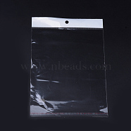 Pearl Film Cellophane Bags, OPP Material, Self-Adhesive Sealing, with Hang Hole, Rectangle, Clear, 11x7cm, Unilateral Thickness: 0.023mm, Inner Measure: 6.5x7cm, Dop: 7x2cm(OPC-S018-11x7cm)
