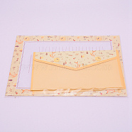 Paper Envelopes & Letter Papers, Floral Pattern, Rectangle, PeachPuff, 8.7~21x14.3~16.5x0.01~0.03cm, 9pcs/set(DIY-WH0204-24G)